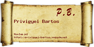 Privigyei Bartos névjegykártya